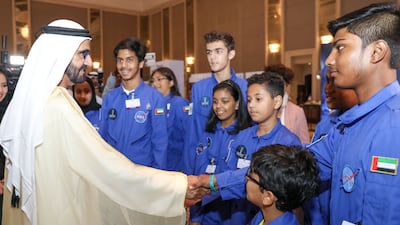 Sheikh Mohammed attends the Global Space Congress in Abu Dhabi. Wam