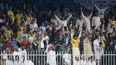 Crowd during the match between Peshawar Zalmi and Lahore Qalandars. (Pawan Singh/The National)