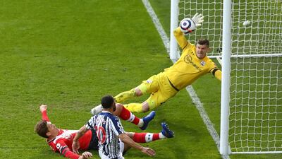 West Bromwich Albion's Matt Phillips scores their second goal. Reuters