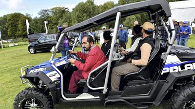 Sheikh Mohammed bin Rashid attends the Mohammed bin Rashid Al Maktoum Endurance Cup Festival UK Endurance Masters at Euston Park. Wam