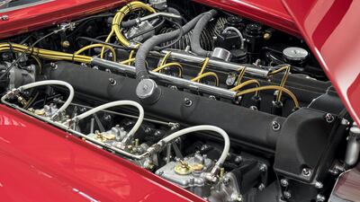 Aston Martin's DB4 GT Zagato on display.