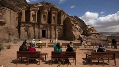 Petra, in Jordon, normally draws in more than 500,000 tourists each year. But visitors have reduced and the locals blame unrest in the region. Menahem Kahana / AFP