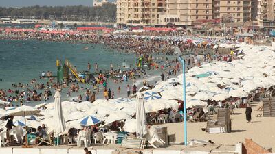 The Mediterranean Sea beach in Alexandria. Victoria Hazou