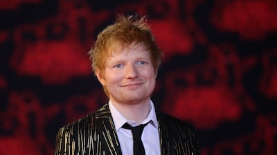 British singer Ed Sheeran poses on the red carpet at an awards ceremony in 2021. AFP