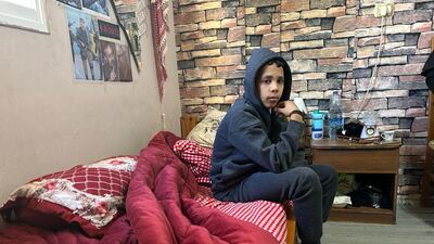 Seif Darwish, 14, is the youngest Palestinian detainee to be released from Israeli prison during a temporary truce in the Israel-Gaza war. Jihan Abdalla / The National