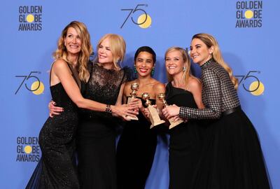 Big Little Lies stars Laura Dern, Nicole Kidman, Zoe Kravitz, Reese Witherspoon and Shailene Woodley. EPA