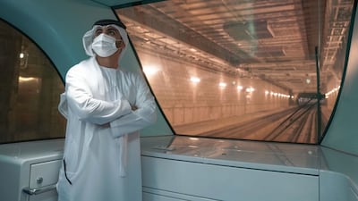 Sheikh Mansoor bin Mohammed visits the Expo 2020 Dubai site to review safety and security preparations before the event. Photo: Dubai Media Office