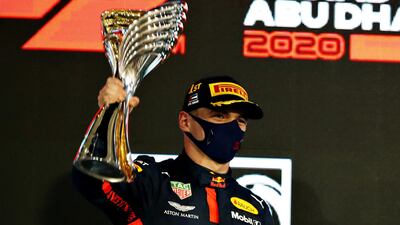 Red Bull's Max Verstappen after winning the 2020 season-ending Abu Dhabi Grand Prix at Yas Marina Circuit. Getty