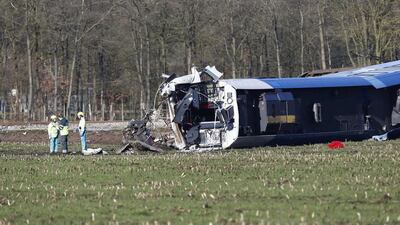 Emergency services at the scene of a derailed passengers train near Dalfsen, northeastern Netherlands. Vincent Jannink / AFP Photo