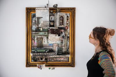 The recording of the busy streetscape issuing forth from 'Framed Nostalgia #3', above, is audible even over the hustle and hammering of the team assembling Hafez’s exhibition in the historic Brighton residence of the visual arts organisation Fabrica. Photo: Tom Thistlethwaite / Fabrica