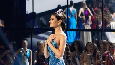 Catriona Gray takes her final walk as Miss Universe 2018 during Miss Universe on Sunday, December 8, 2019 at the Tyler Perry Studios in Atlanta, USA. Miss Universe
