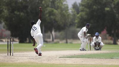 Sharjah and Dubai compete on Tuesday in the first match of the new National Under 19 cricket tournament. Lee Hoagland / The National