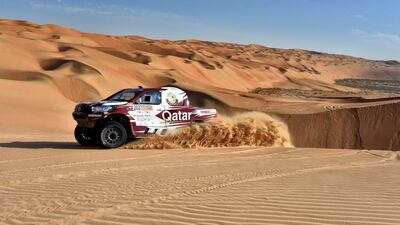 Nasser Al Attiyah during Day 3 of the Abu Dhabi Desert Challenge. 3 April 2016. Photo Courtesy: Total Communications