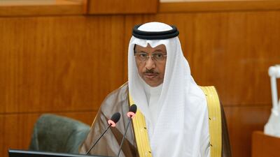 Kuwaiti prime minister Sheikh Jaber Mubarak Al Sabah speaks during the opening ceremony of the National Assembly's new legislative term in Kuwait City on October 24, 2017. Noufal Ibrahim / EPA