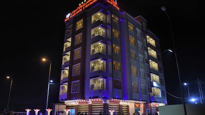 The Rose Plaza Hotel in Ramadi, the capital of Iraq's Anbar province on October 3, 2018. AFP