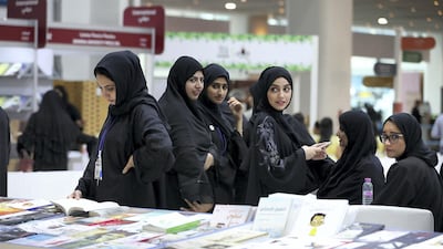 Visitors at the Abu Dhabi International Book Fair.