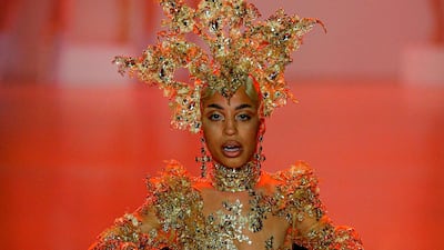 A model for The Blonds fall winter 2020 show at New York Fashion Week. Reuters