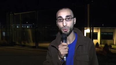 Faycal Cheffou, reported to be one of the main suspects of the Brussels attacks, speaks in a video posted by him on YouTube in 2014 in which he calls himself an independent journalist demanding the authorities respect the rights of asylum seekers. YouTube / AFP
