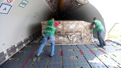 Cargo is being loaded on Etihad’s Airbus A330-200F in Toulouse, France. Sammy Dallal / The National