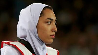 Kimia Alizadeh Zenoorin (IRI) of Iran at the 2016 Olympics in Rio De Janeiro, Brazil. REUTERS/Issei Kato