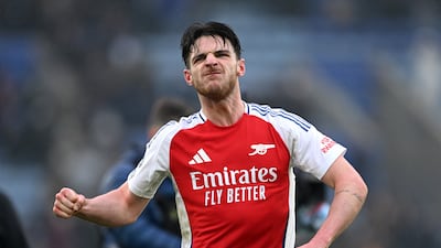 Declan Rice celebrates his team's second goal. Getty Images