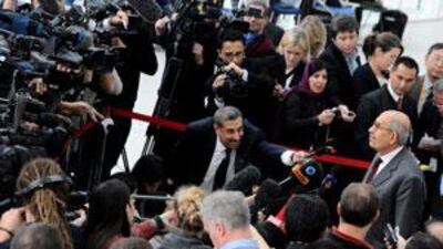 Mohammed ElBaradei, right, a possible contender for the Egyptian presidential election, speaks to the media in Vienna last year.