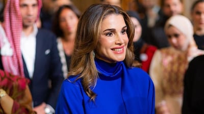 Queen Rania in her Taller Marmo kaftan. Photo: Instagram / Queen Rania
