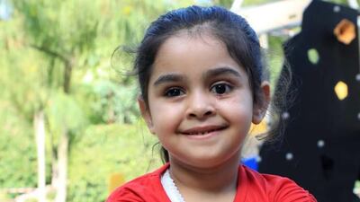 Sama, 5, lost an eye during the Beirut Port explosion but has since been fitted with a prosthetic, under an initiative by Sheikha Fatima bint Mubarak, president of the Supreme Council for Motherhood and Childhood, and Supreme Chairwoman of the Family Development Foundation. Wam