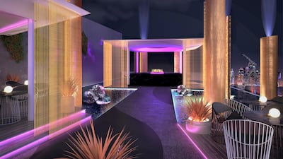 Rendering of the outside terrace at the new Akira Back restaurant