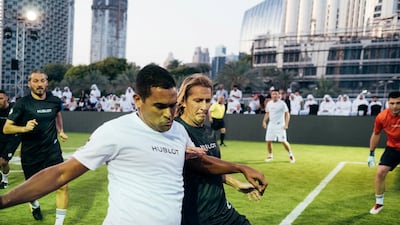 Serginho and Michel Salgado during the Match of Friendship. Anna Nielsen For The National