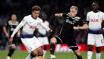 Ajax hold a 1-0 advantage over Tottenham ahead of the Uefa Champions League semi-final, second leg in Amsterdam. AFP