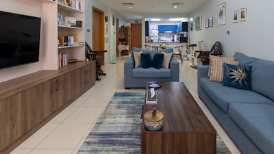 The living room of the apartment, which she bought 13 years ago