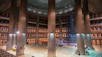 A deserted Istiqlal Grand Mosque in Jakarta on the first day of Ramadan. AFP