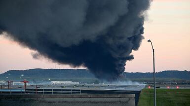 The site of a UPS cargo plane crash near Louisville's Muhammad Ali International Airport. Getty Images