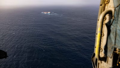 US Navy warships and air assets continue to patrol regional waters, enforcing the blockade against Iran. Photo: Centcom