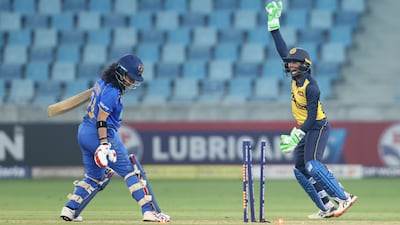 The UAE were soundly beaten by Sri Lanka in the opening game of the Women's Asia Cup in Dubai. Courtesy ACC