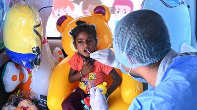Children under 5 flying to India no longer need to take a PCR test before departure. AFP