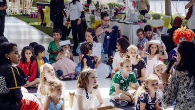 Youngsters out at force at the Emirates Airlines Literature Festival. Rebecca Rees for The National