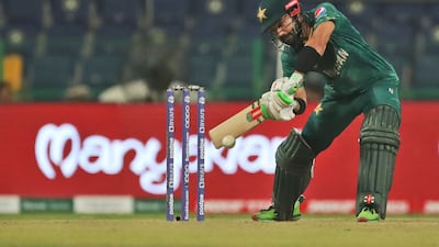 Pakistan's Mohammad Rizwan accelerated brilliantly in the second half of the innings. AP