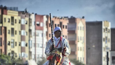 Anouar, from Morocco, showcases a traditional exhibition of horsemanship in Morocco performed during cultural festivals and as a closing ceremony during Moroccan wedding celebrations. Courtesy National Geographic Abu Dhabi