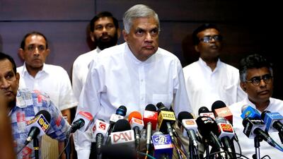 Sri Lanka's ousted Prime Minister Ranil Wickremesinghe arrives at a news conference in Colombo, Sri Lanka October 27, 2018. REUTERS