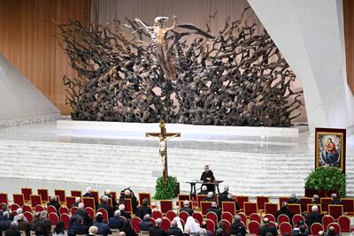 A sermon for Lent in the Paul VI Audience Hall in Vatican City last week. EPA