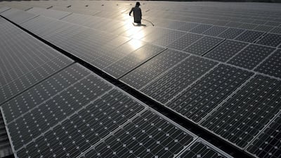 Solar panels. Bloomberg