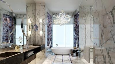 A rendering of the interior of a luxury villa at Akoya. Courtesy Damac