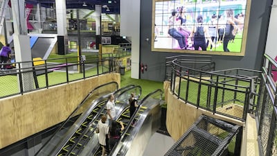 Bounce X has many ways to get to the second floor including by elevator or via a climbing route. Antonie Robertson / The National