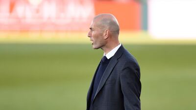 Real Madrid manager Zinedine Zidane at the Estadio Alfredo Di Stefano. Getty
