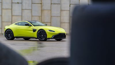 The Vantage in 'lime essence'. Aston Martin