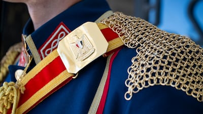 An Egyptian guard of honour at the airport