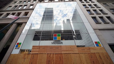 The Microsoft store in the Manhattan borough in New York. Reuters