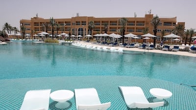 In-pool loungers at one of the resort's beachfront pools